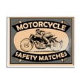 thumbnail image 1 of Stupell Industries Motorcycle Safety Matches Grey Tan Bike Rider, 11 x 14, Designed by Mark Rogan, 1 of 7