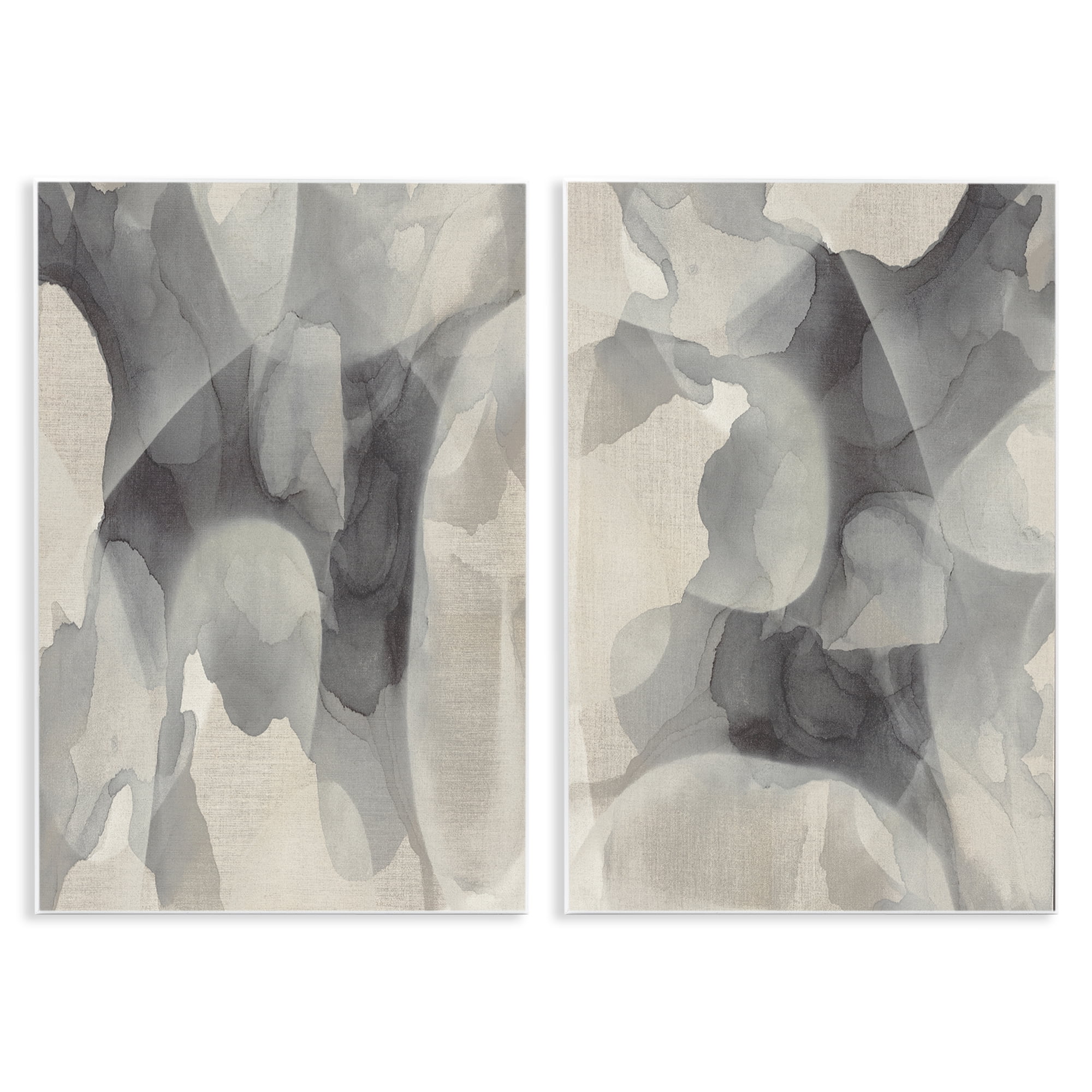 Stupell Industries Mottled Fluid Monochrome 2 Piece Wall Plaque Art Set, design by Kippi Leonard