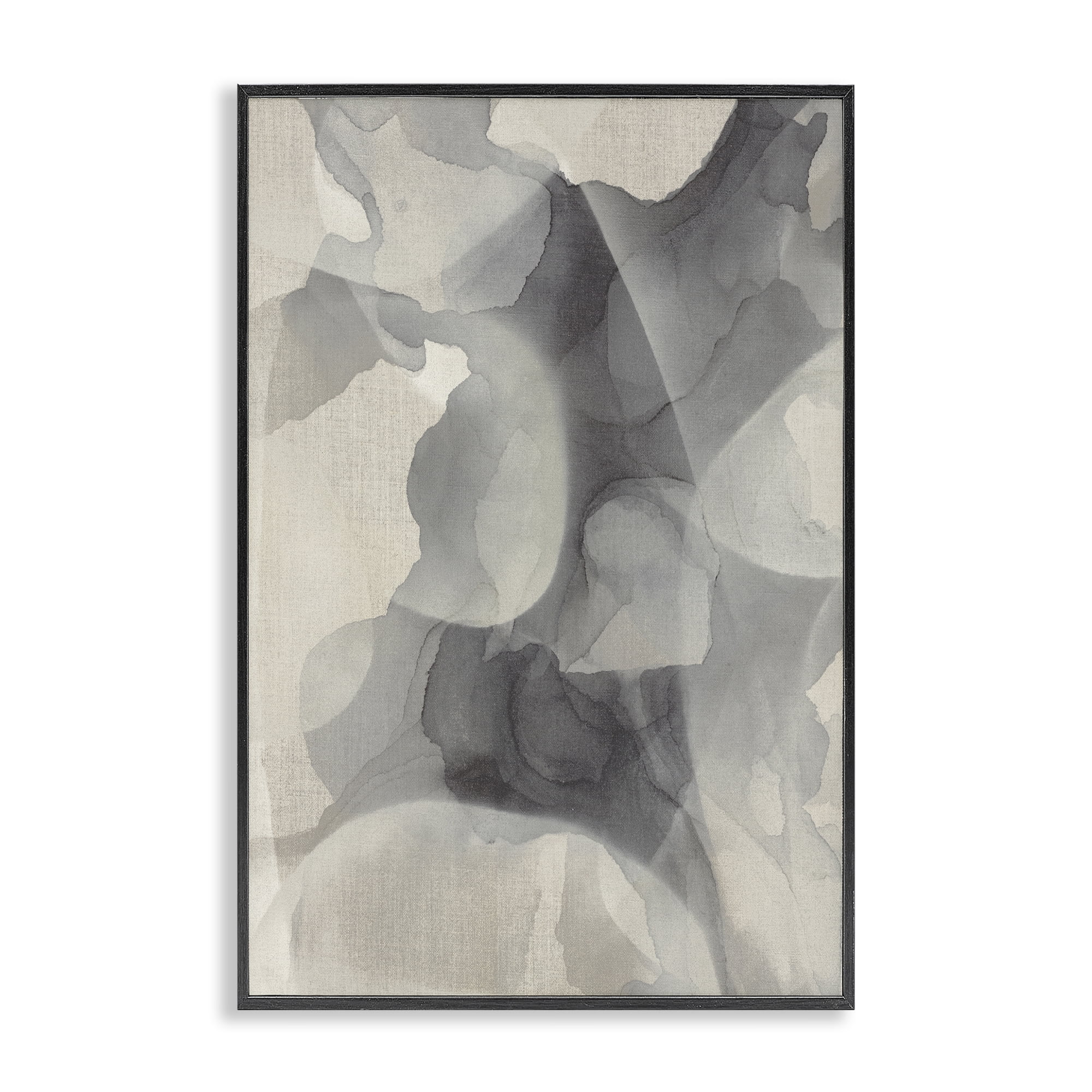 Stupell Industries Mottled Monochrome Abstract Black Framed Giclee Art, design by Kippi Leonard
