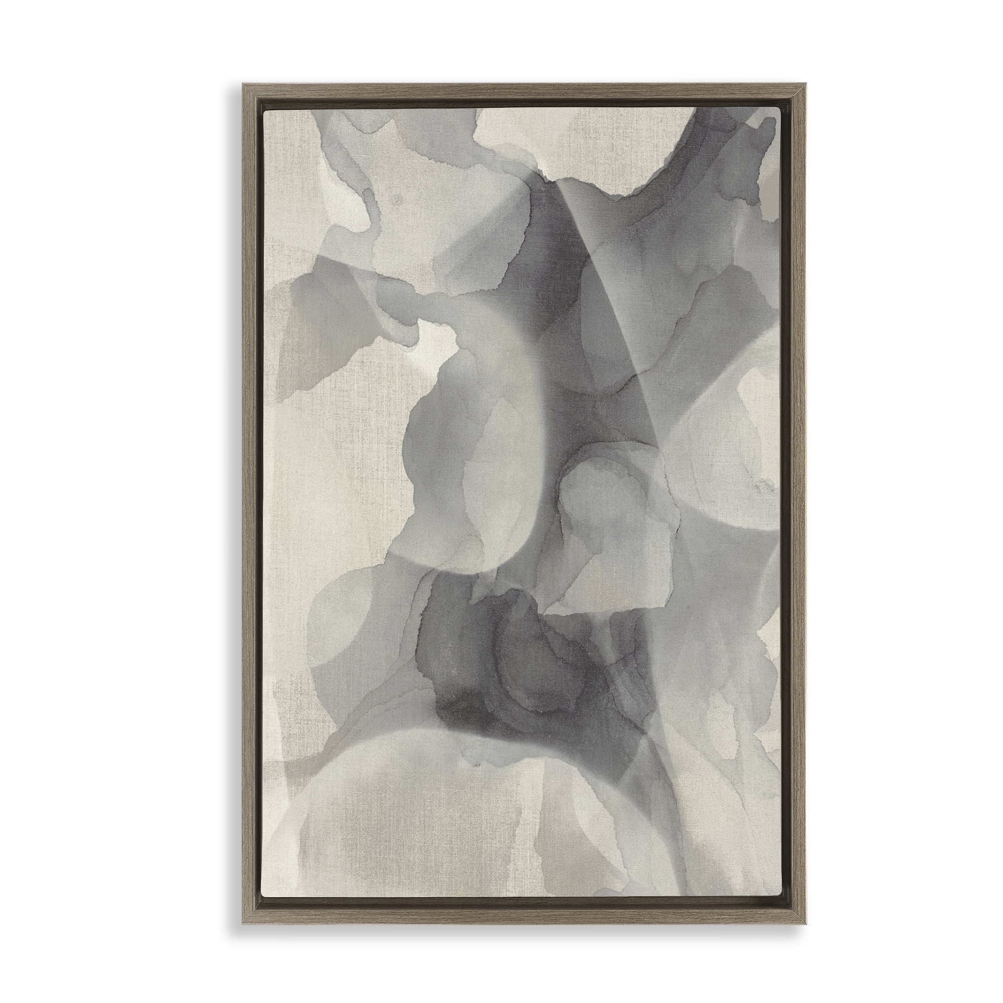 Stupell Industries Mottled Monochrome Abstract Brown Framed Floater Canvas Wall Art, design by Kippi Leonard