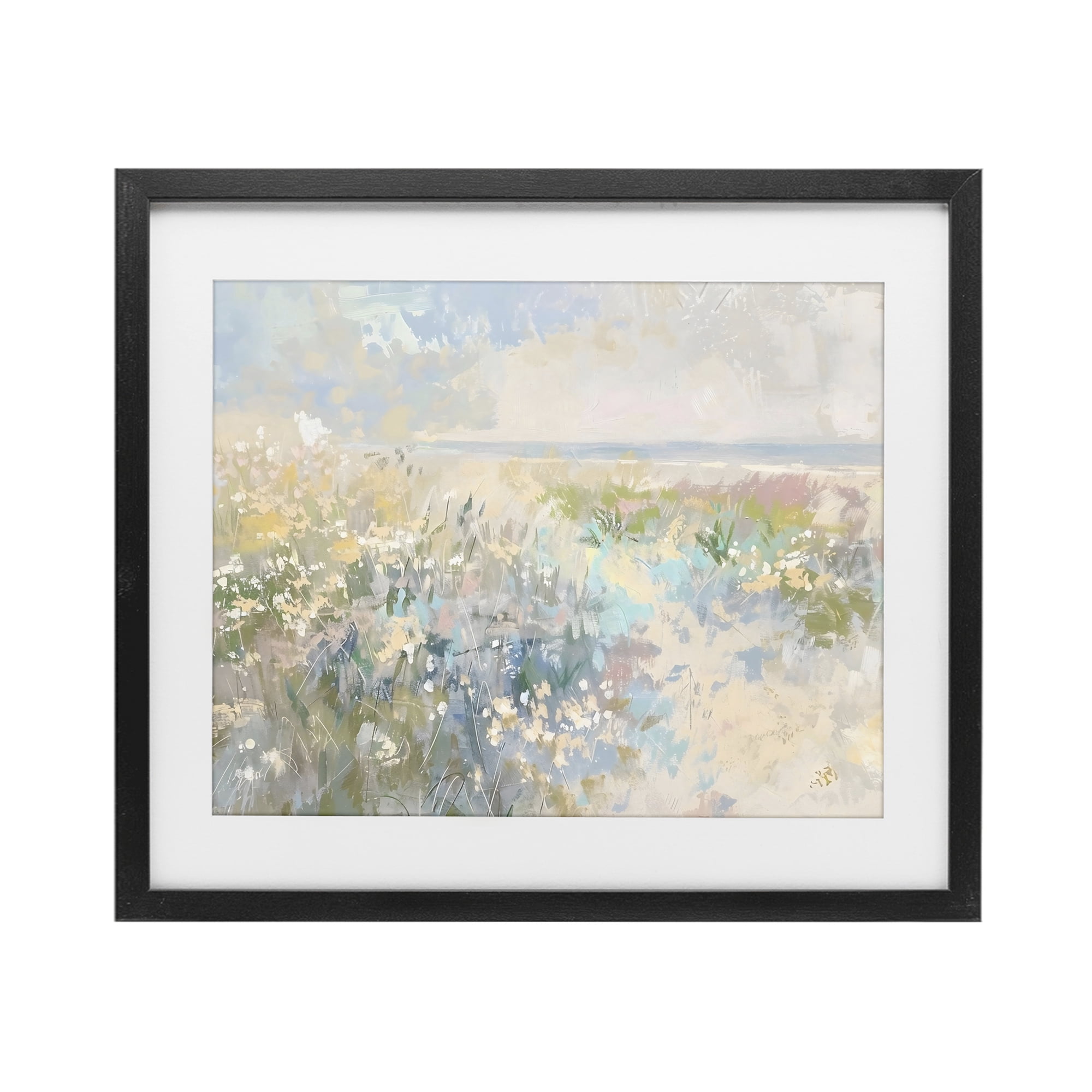 Stupell Industries Mottled Pastel Field Impression Black Framed Print Under Glass, design by Creative Studio