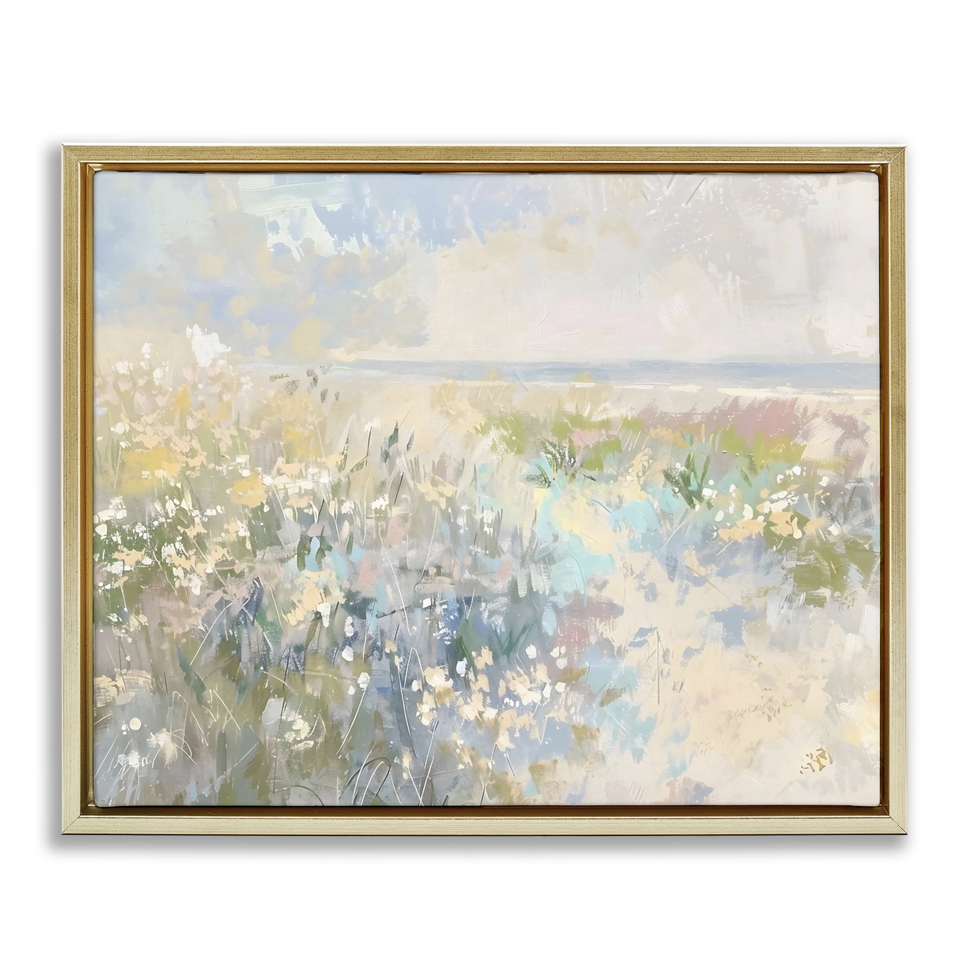 Stupell Industries Mottled Pastel Field Impression Gold Framed Floater Canvas Wall Art, design by Creative Studio