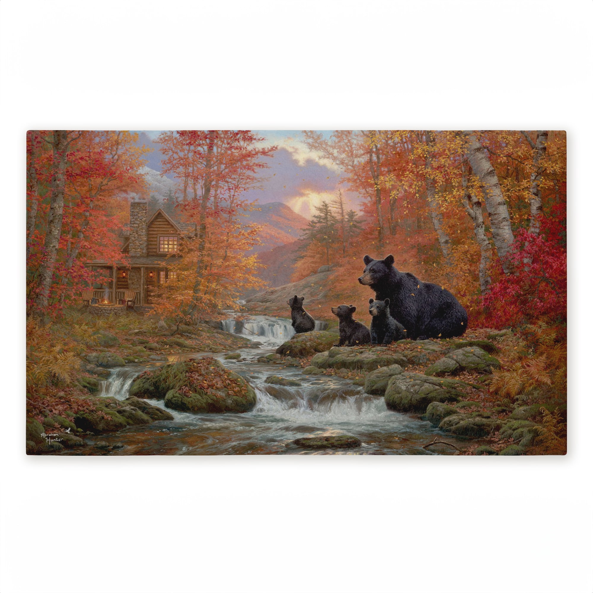 Stupell Industries Mountain Cabin Riverside Bears Printed Outdoor Door Floor Mat, design by Abraham Hunter