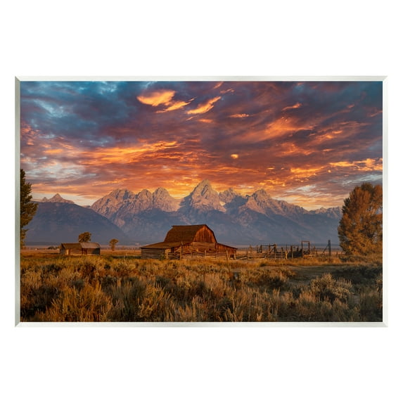 Stupell Industries Mountain Cabin Sunset Landscape Photography Unframed Art Print Wall Art, 15 x 10