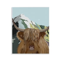 Stupell Industries Mountain Cattle Scene Animals Painting Unframed Art Print Wall Art, 11 x 14