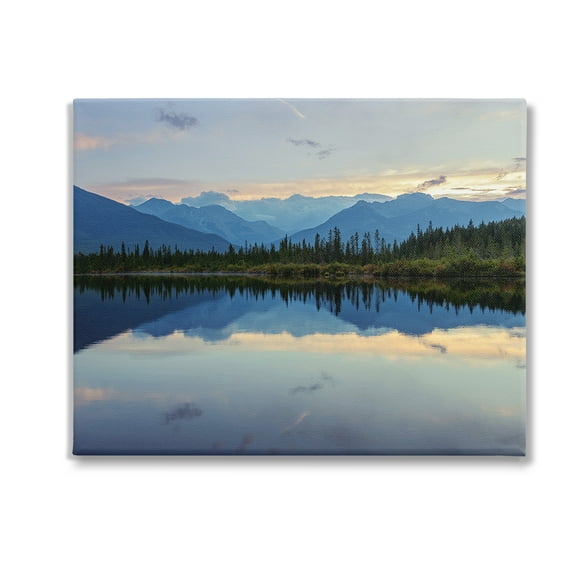 Stupell Industries Mountain Clouds Reflection Landscape Photography Gallery Wrapped Canvas Art Print Wall Art, 20 x 16