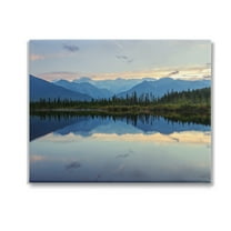 Stupell Industries Mountain Clouds Reflection Landscape Photography Gallery Wrapped Canvas Art Print Wall Art, 20 x 16
