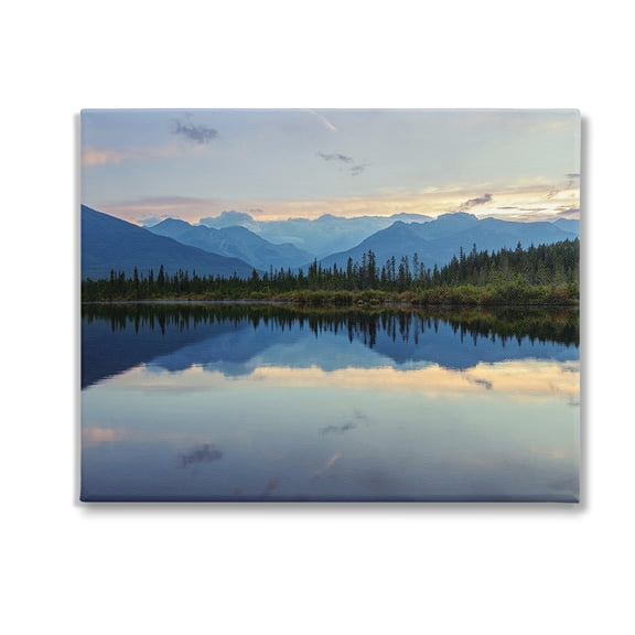 Stupell Industries Mountain Clouds Reflection Landscape Photography Gallery Wrapped Canvas Art Print Wall Art, 30 x 24