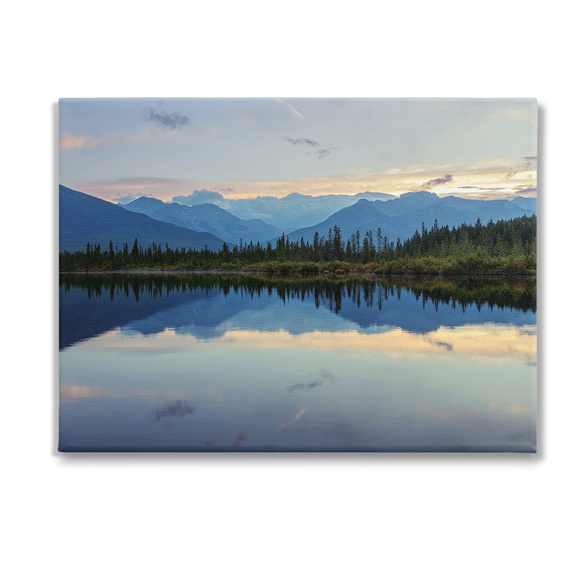 Stupell Industries Mountain Clouds Reflection Landscape Photography Gallery Wrapped Canvas Art Print Wall Art, 48 x 36