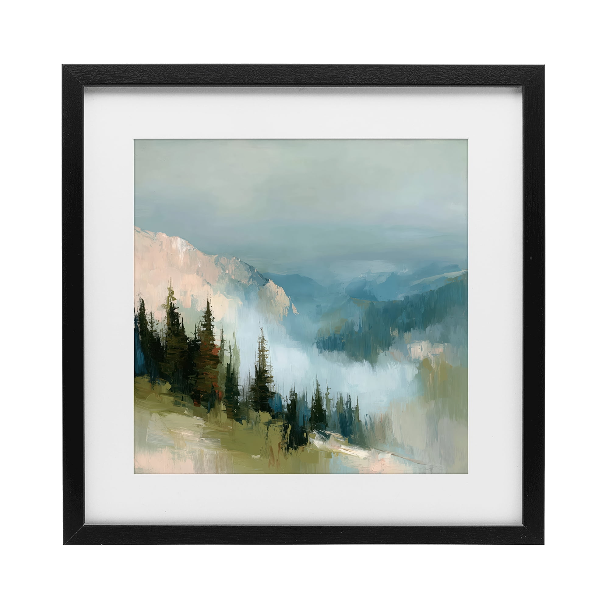 Stupell Industries Mountain Forest Impression Black Framed Print Under Glass, design by Kim Curinga