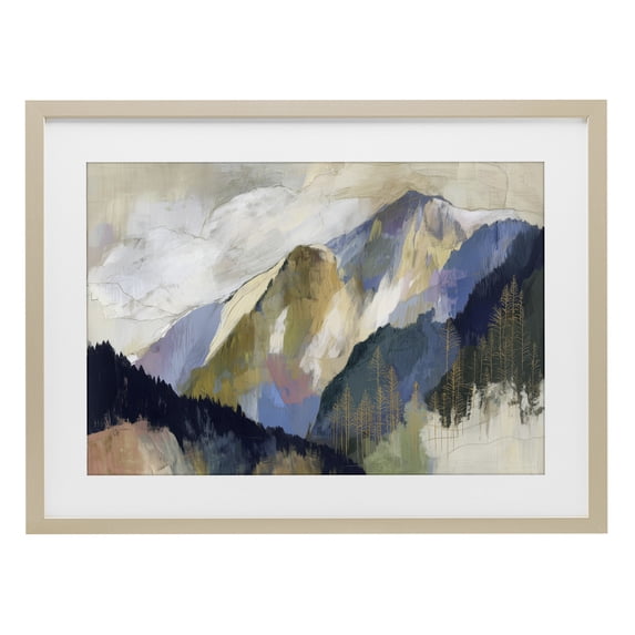 Stupell Industries Contemporary Mountain Forest Landscape Birch Framed Print Under Glass, 20 x 14, by Chromatic Storm Studio