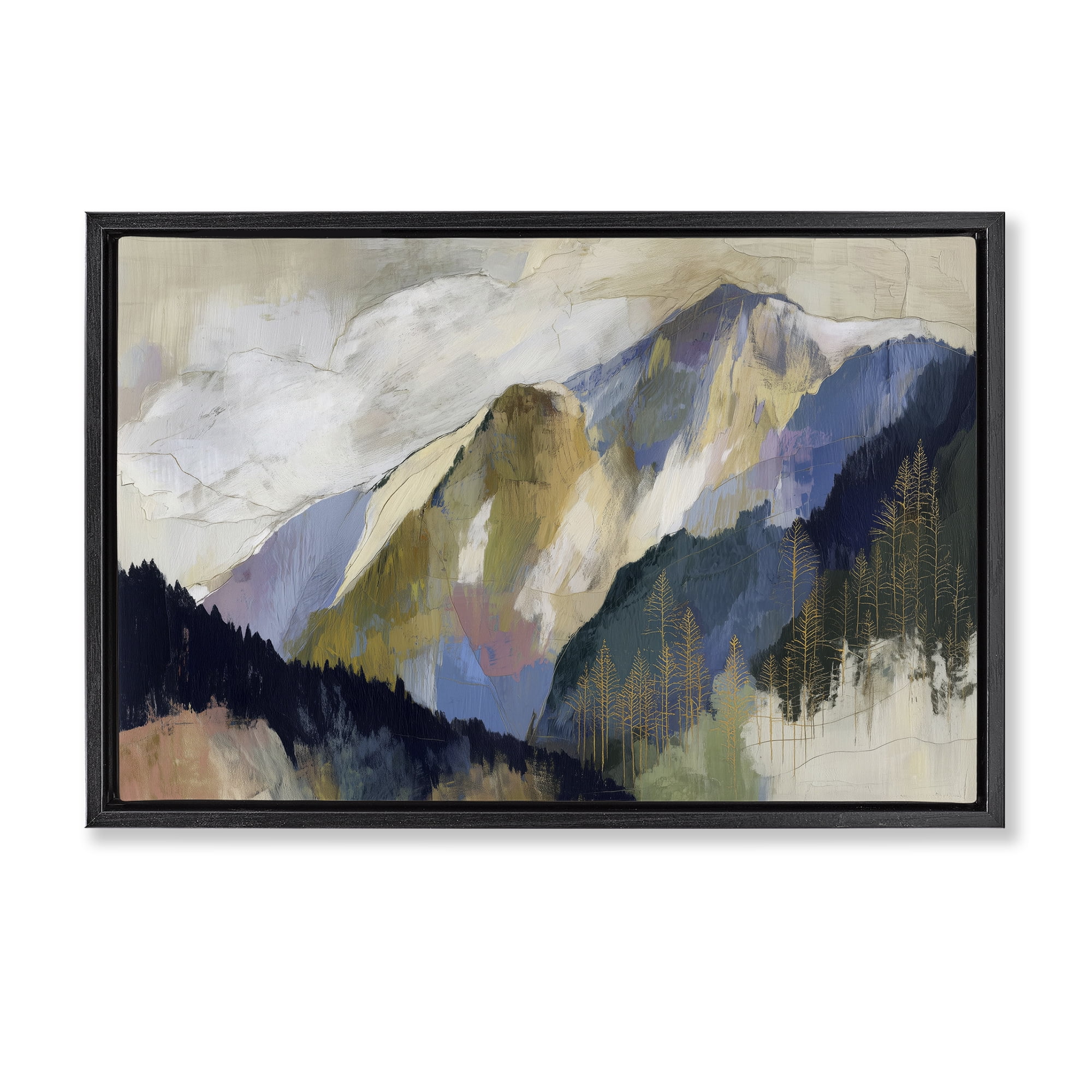 Stupell Industries Mountain Forest Landscape Black Framed Floater Canvas Wall Art, design by Chromatic Storm Studio