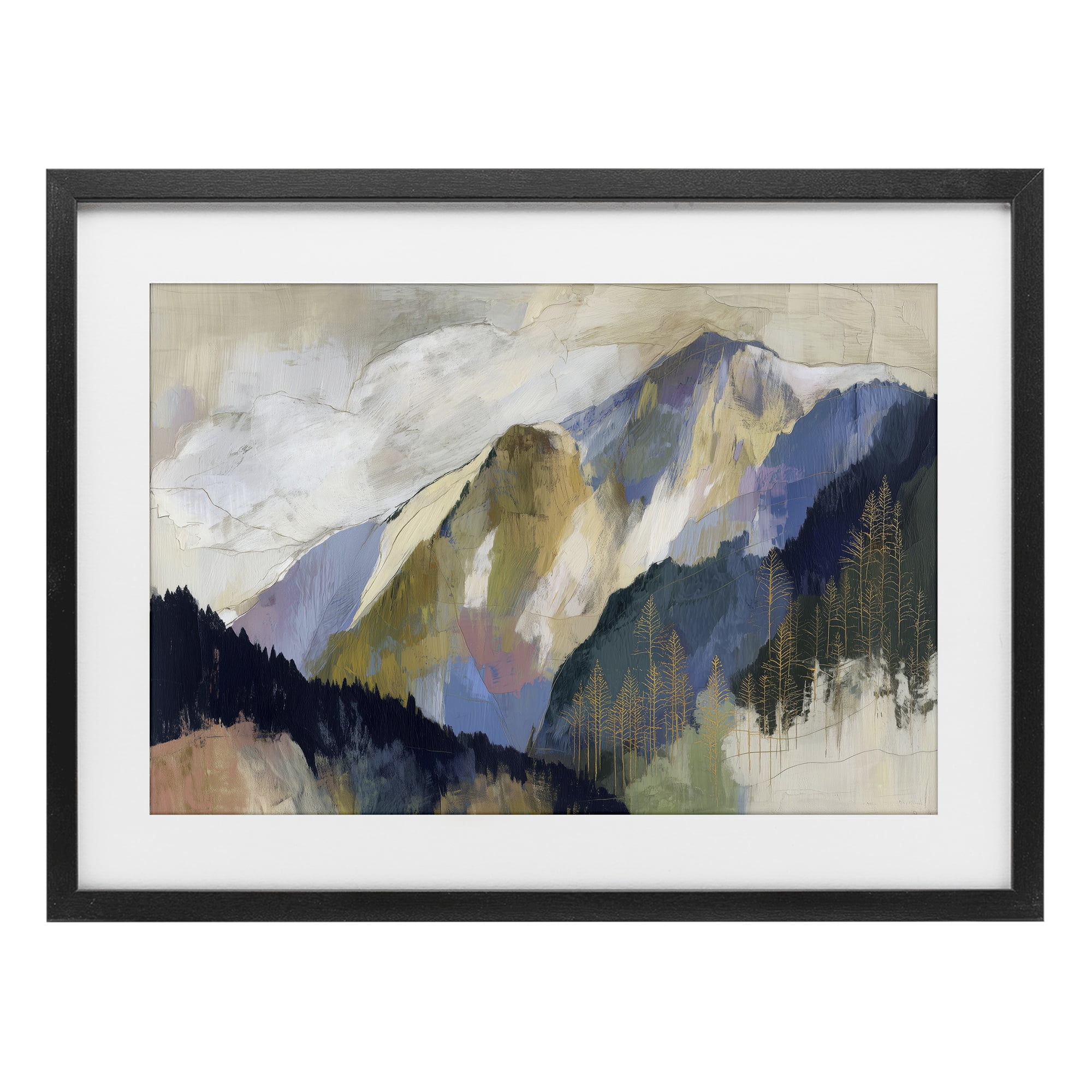 Stupell Industries Mountain Forest Landscape Black Framed Print Under Glass, design by Chromatic Storm Studio