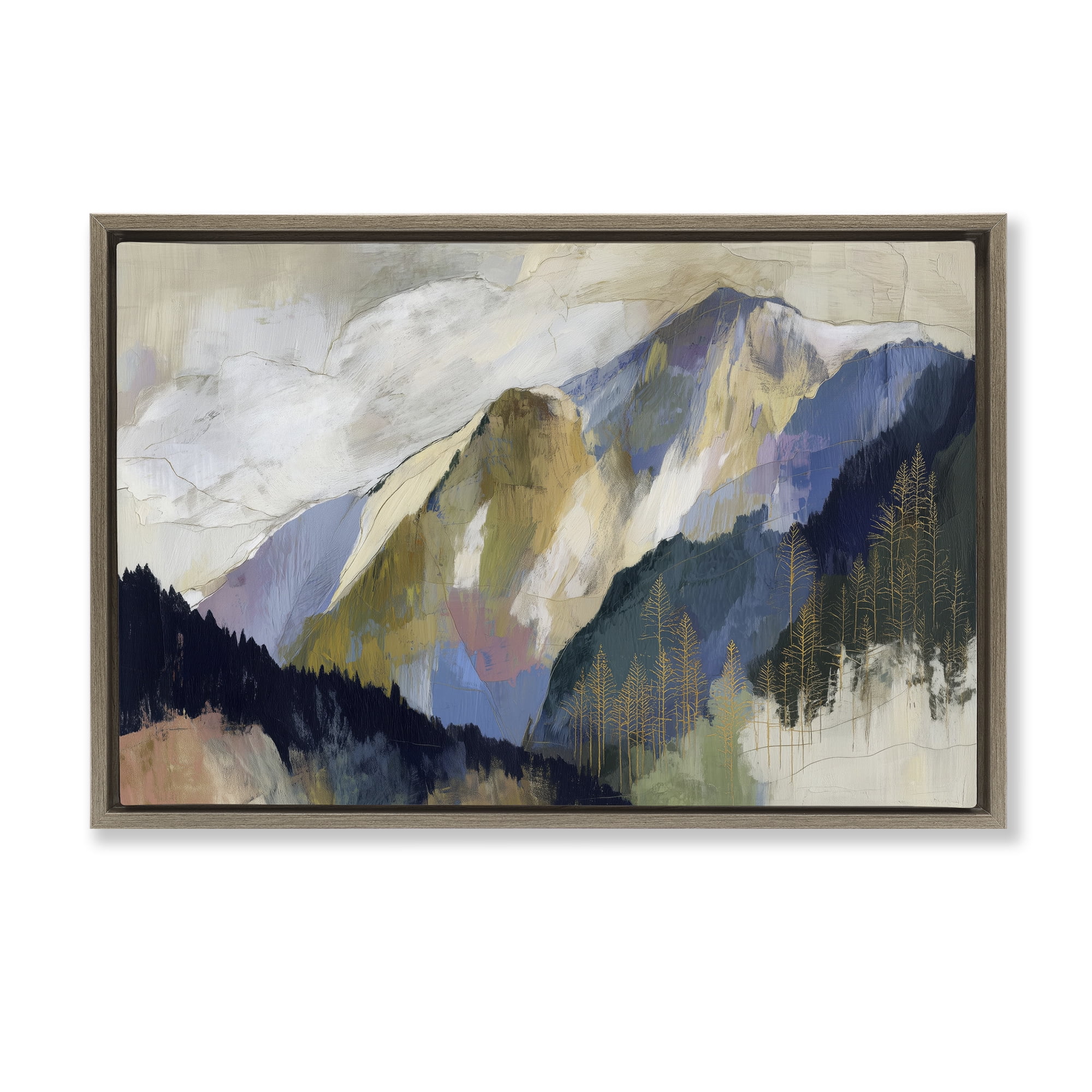 Stupell Industries Mountain Forest Landscape Brown Framed Floater Canvas Wall Art, design by Chromatic Storm Studio