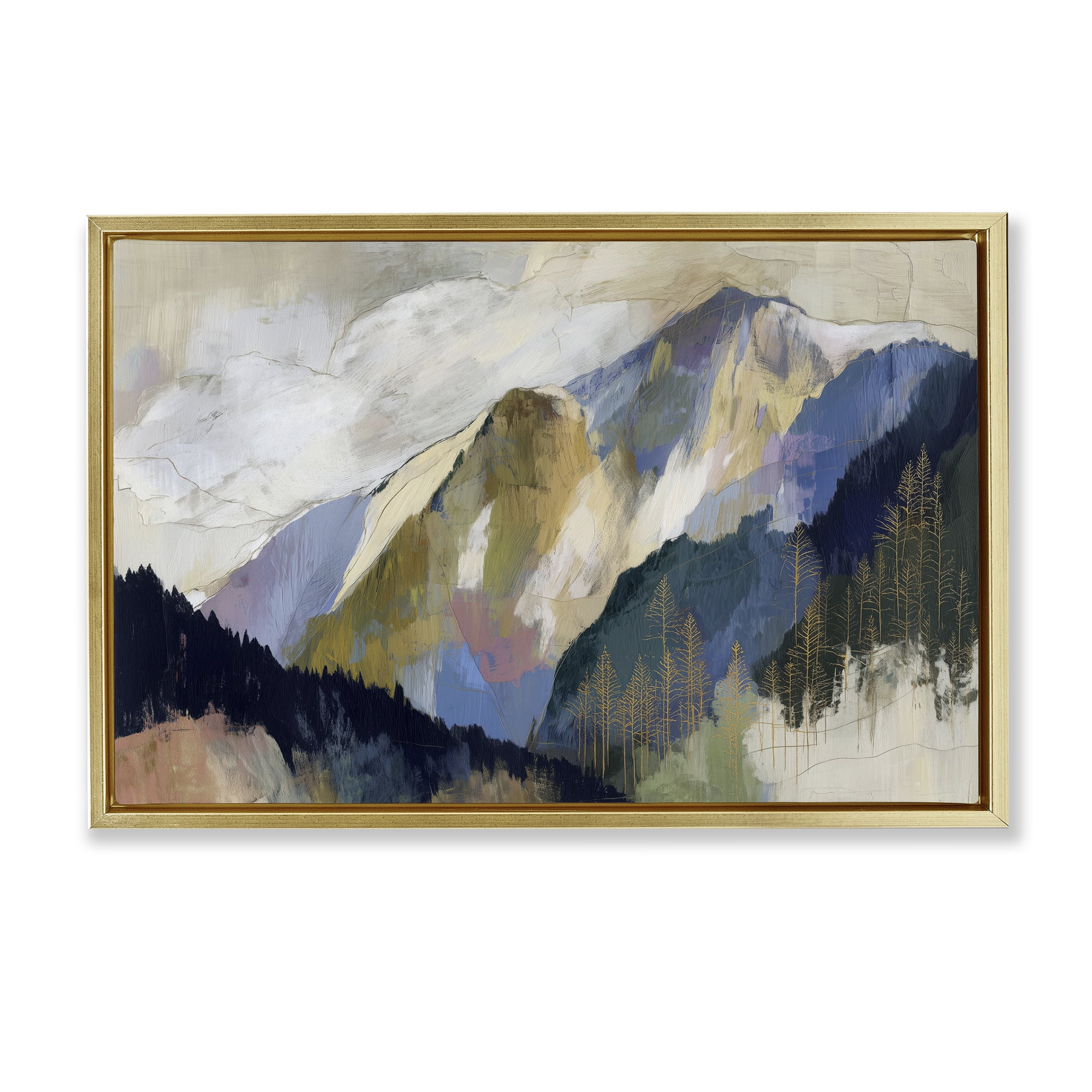 Stupell Industries Mountain Forest Landscape Gold Framed Floater Canvas Wall Art, design by Chromatic Storm Studio