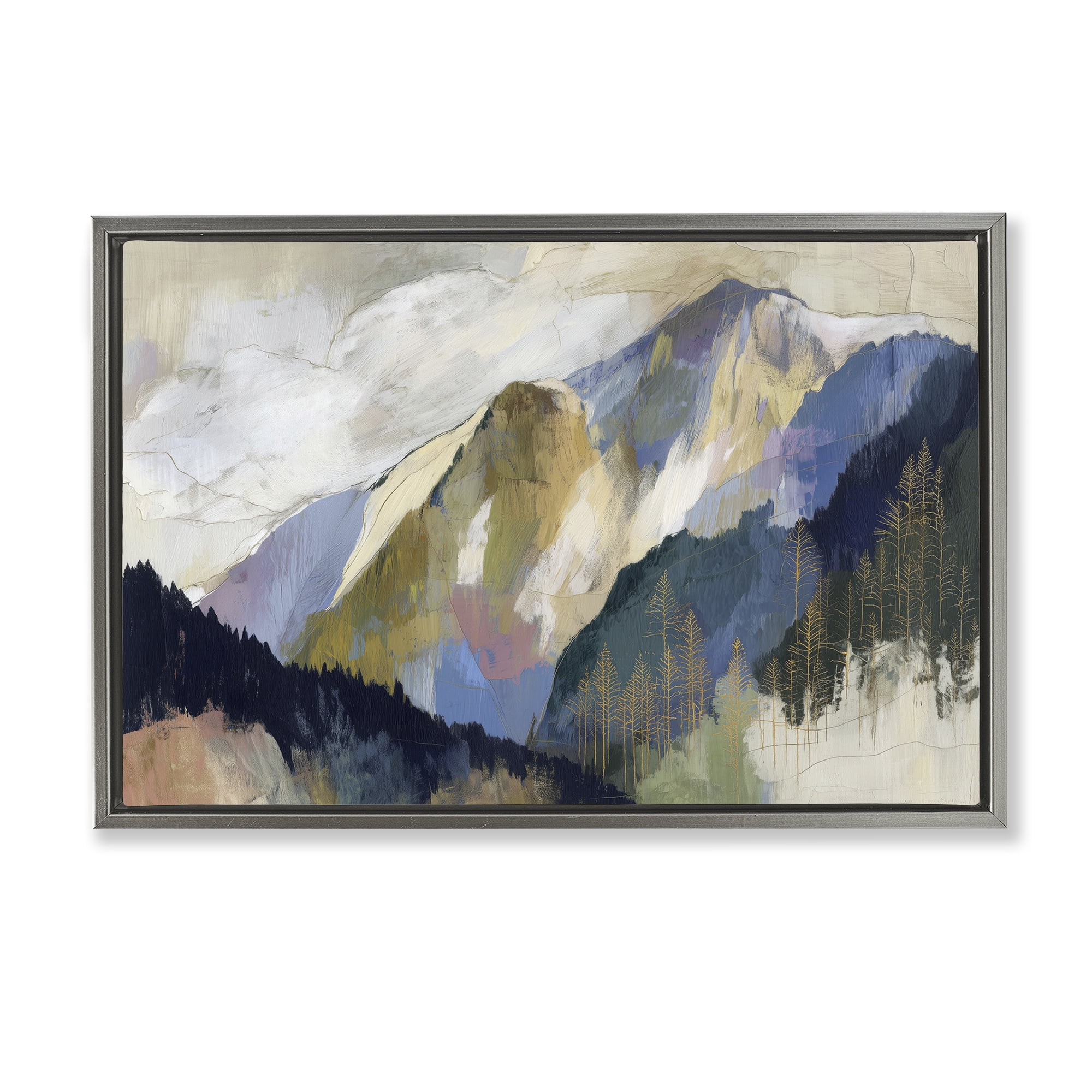 Stupell Industries Mountain Forest Landscape Gray Framed Floater Canvas Wall Art, design by Chromatic Storm Studio
