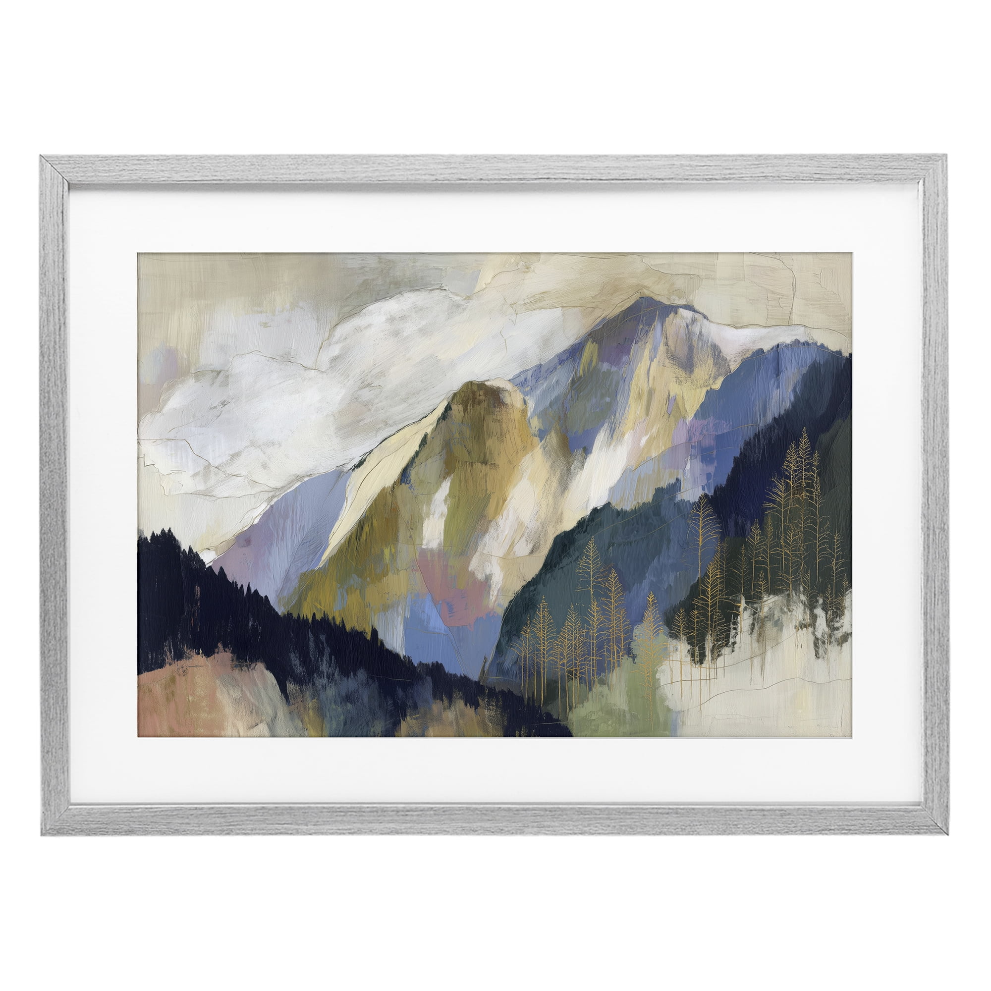 Stupell Industries Mountain Forest Landscape Gray Framed Print Under Glass, design by Chromatic Storm Studio