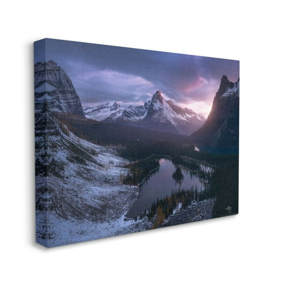 Stupell Industries Mountain Lake And Snow Epic Landscape Photograph Canvas Wall Art by Enrico Fossati