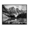 thumbnail image 1 of Stupell Industries Coastal Mountain Lake Dock Rowboats Black White Photography Black Framed Giclee Art, 14 x 11, by Daniel Sproul, 1 of 7