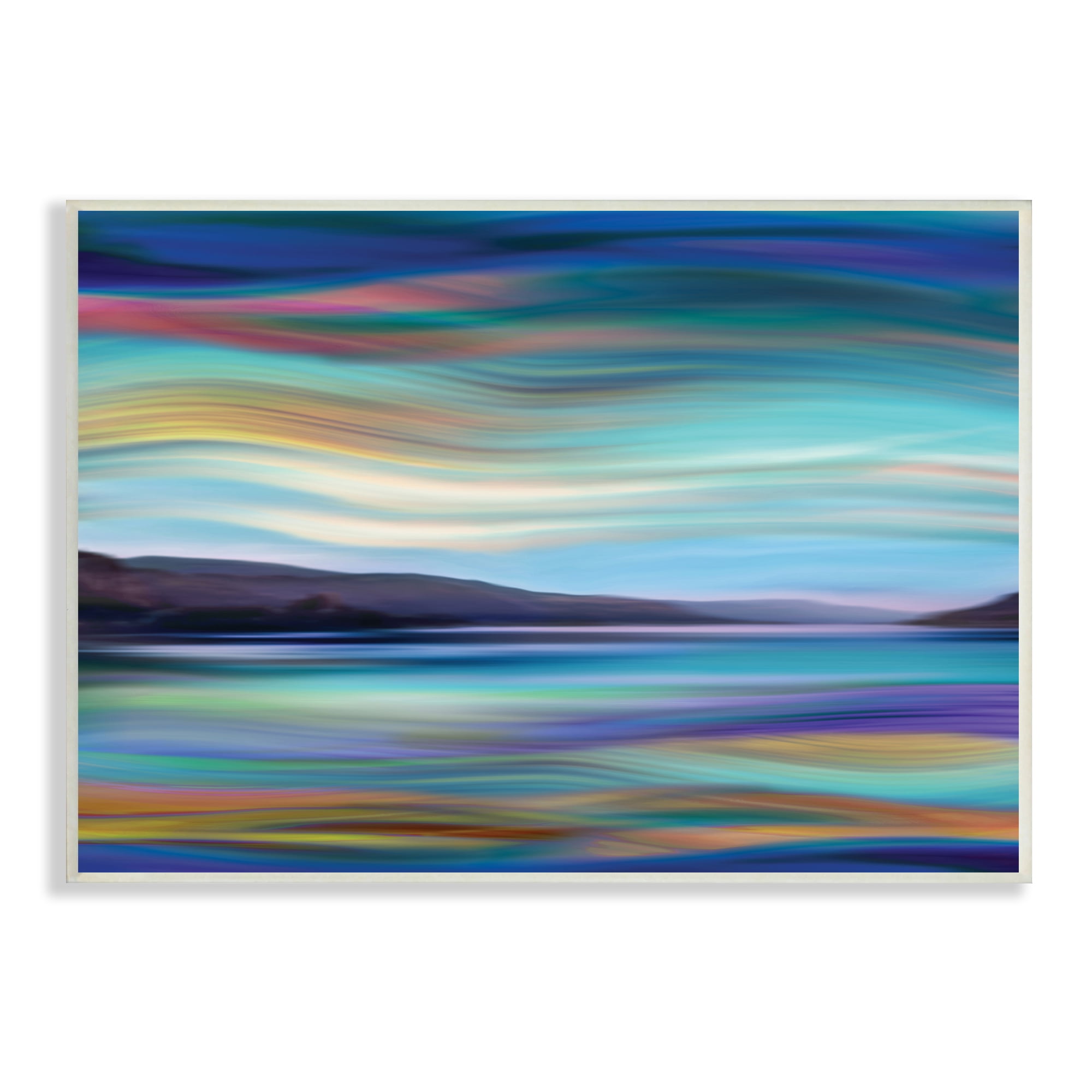 Stupell Industries Mountain Lake Landscape Fluid Abstract Waves, 10 x 15, Designed by Annie Campbell