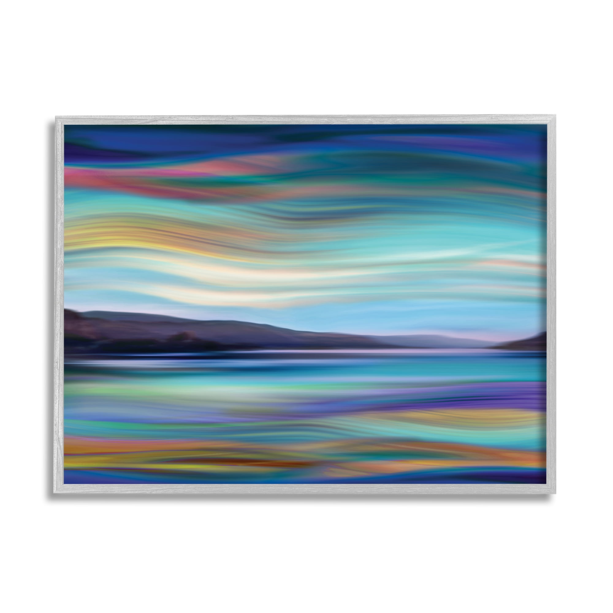 Stupell Industries Mountain Lake Landscape Fluid Abstract Waves, 16 x 20, Designed by Annie Campbell