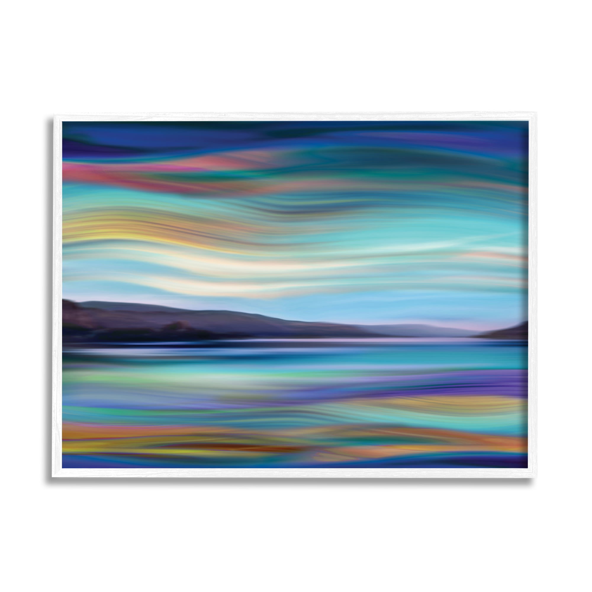 Stupell Industries Mountain Lake Landscape Fluid Abstract Waves, 16 x 20, Designed by Annie Campbell