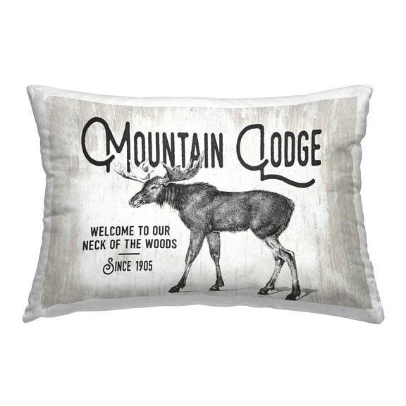 Stupell Industries Mountain Lodge Moose Decorative Printed Throw Pillow, 14 x 20