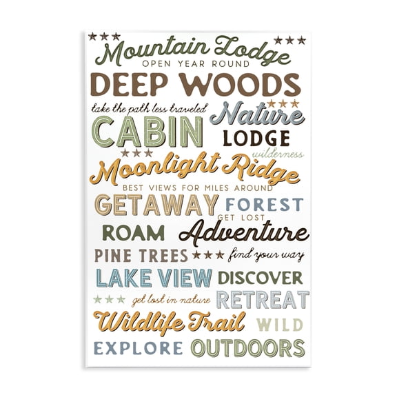 Stupell Industries Mountain Lodge Open Year Round Quotes and Sayings Painting Unframed Art Print Wall Art, 13 x 19