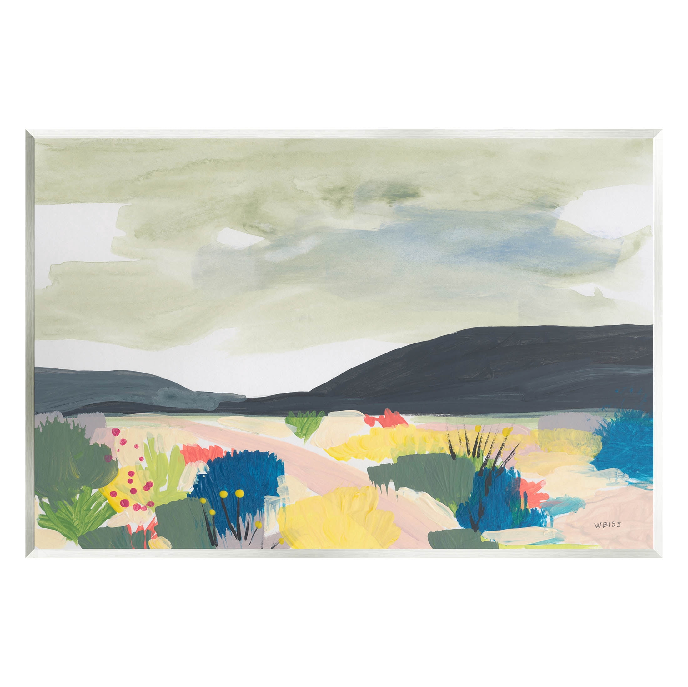 Stupell Industries Mountain Meadow Landscape Horizon Painting Unframed Art Print Wall Art, Design by Jan Weiss