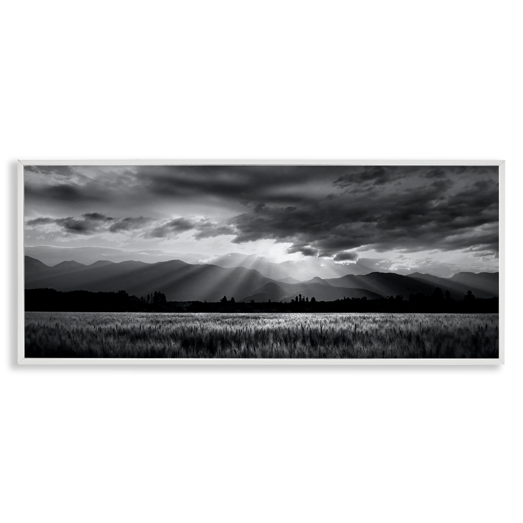 Stupell Industries Mountain Morning Sunbeams White Framed Giclee Art, design by Steve Toole