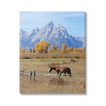 Stupell Industries Mountain Nature Horse Landscape Photography Gallery Wrapped Canvas Art Print Wall Art, 16 x 20