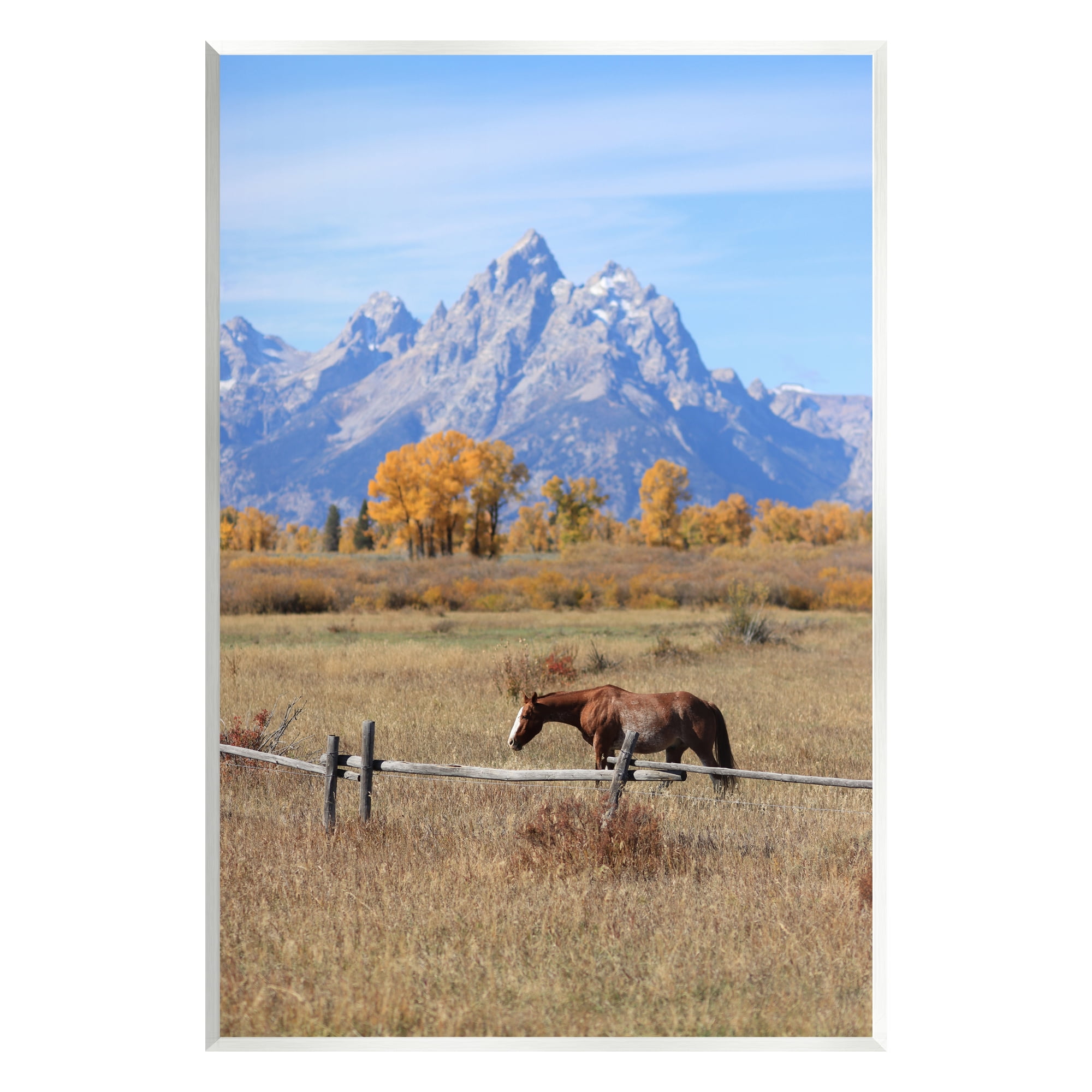 Stupell Industries Mountain Nature Horse Landscape Photography Unframed Art Print Wall Art, 13 x 19