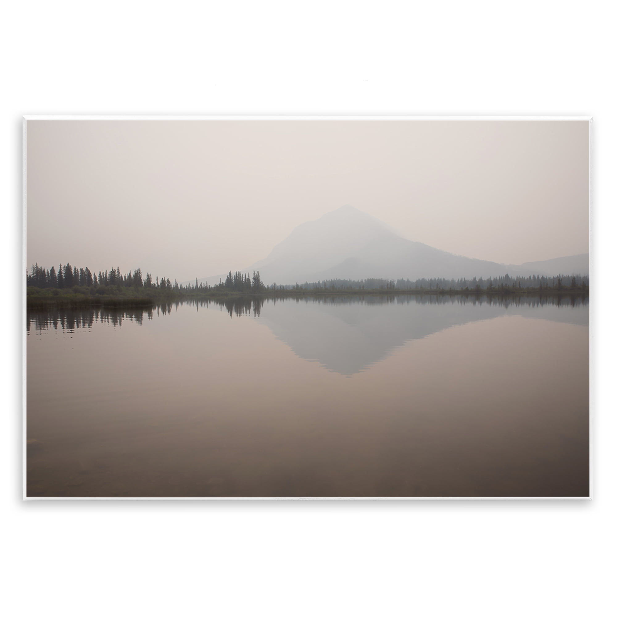 Stupell Industries Mountain Peak Reflecting Lake Landscape & Nature Photography Unframed Art Print Wall Art, 15 x 10