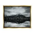 thumbnail image 1 of Stupell Industries Mountain Peak Reflection Landscape Photography Gold Floater Framed Canvas Art Print Wall Art, 31 x 25, 1 of 10