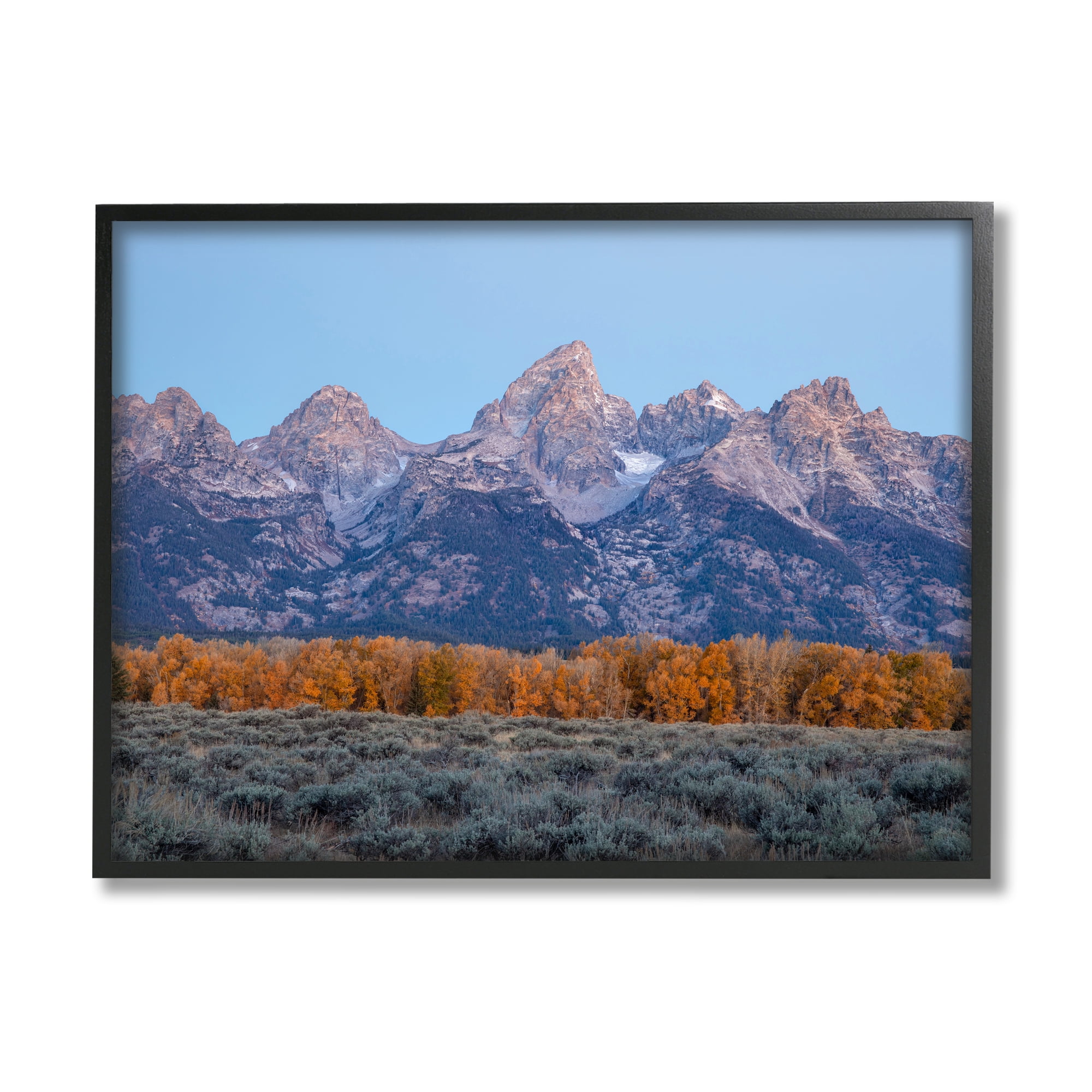 Stupell Industries Mountain Peaks Scenery Landscape Photography Black Framed Art Print Wall Art, 20 x 16