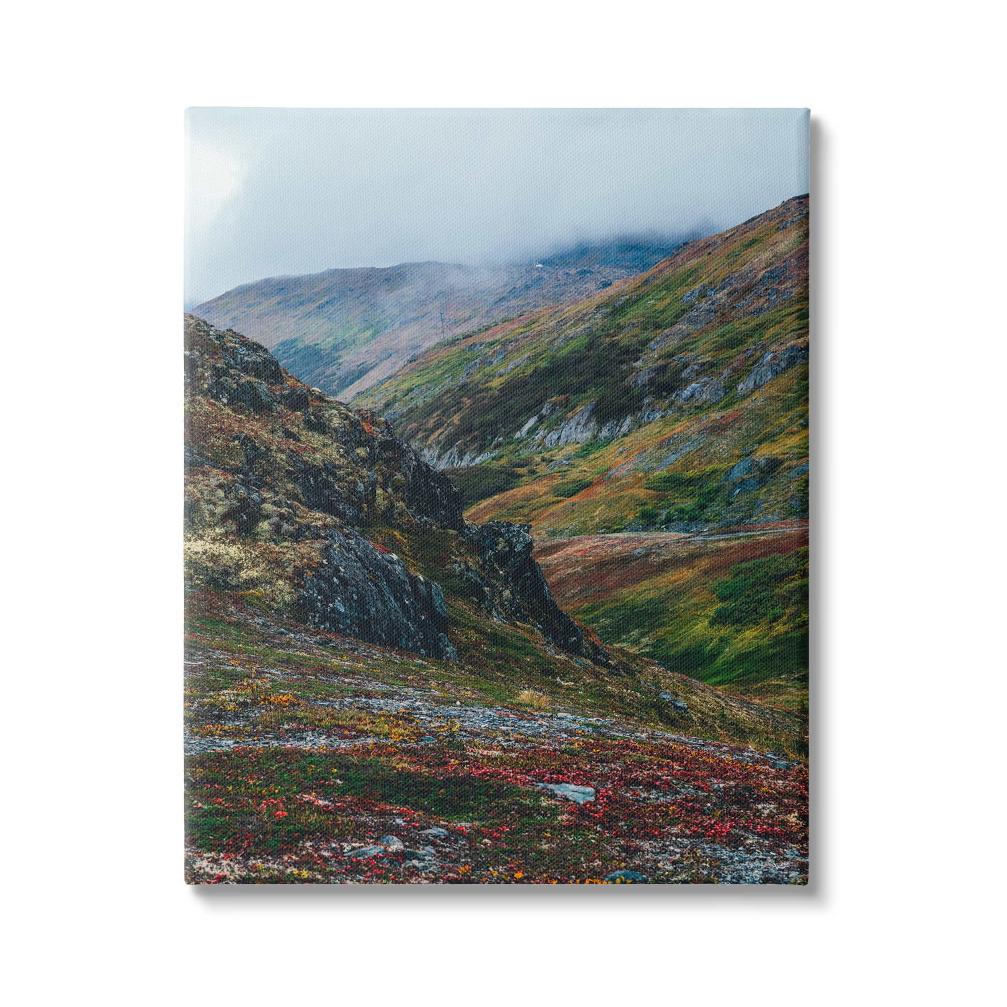 Stupell Industries Mountain Peaks Scenery Landscape Photography Gallery Wrapped Canvas Art Print Wall Art, 36 x 48