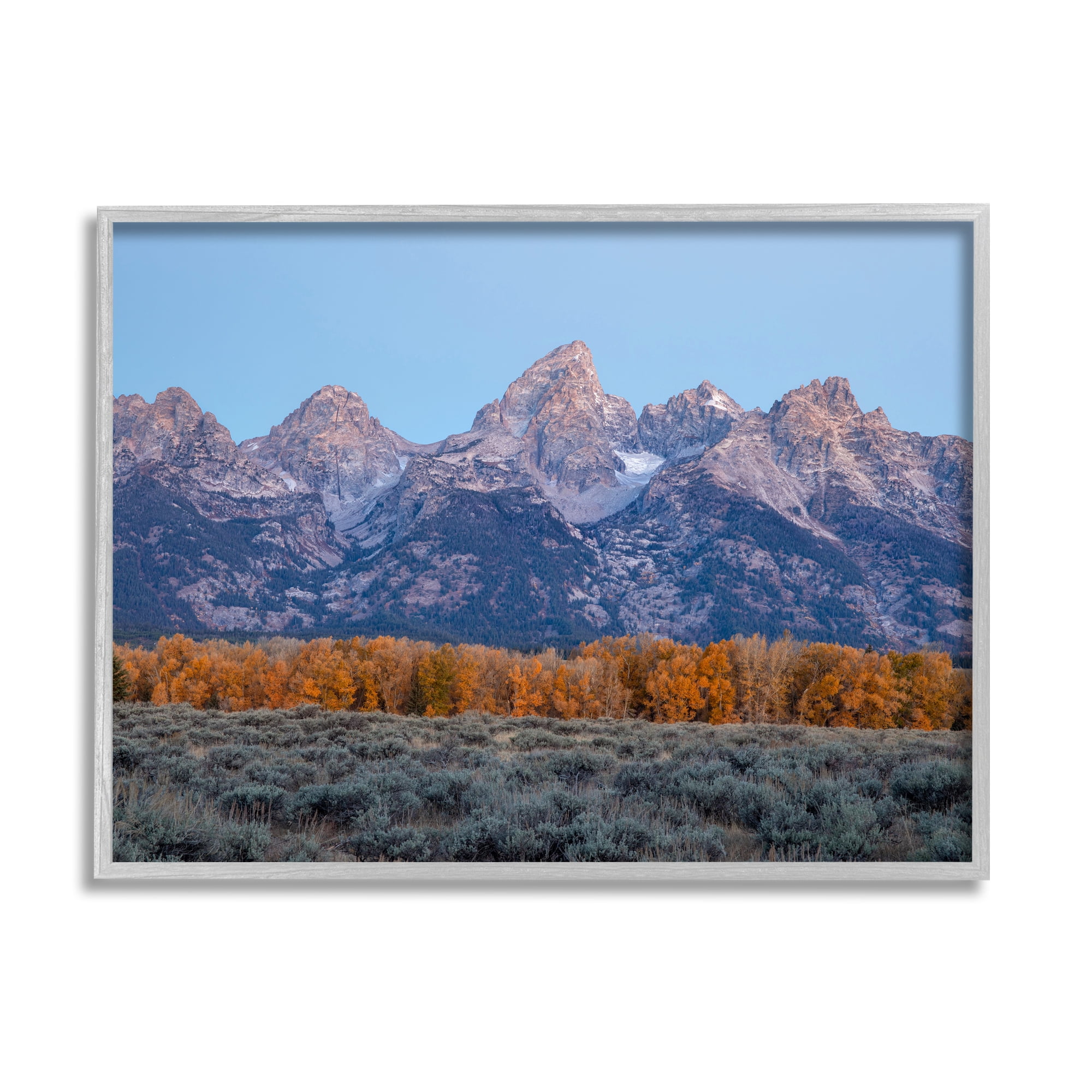 Stupell Industries Mountain Peaks Scenery Landscape Photography Gray Framed Art Print Wall Art, 30 x 24