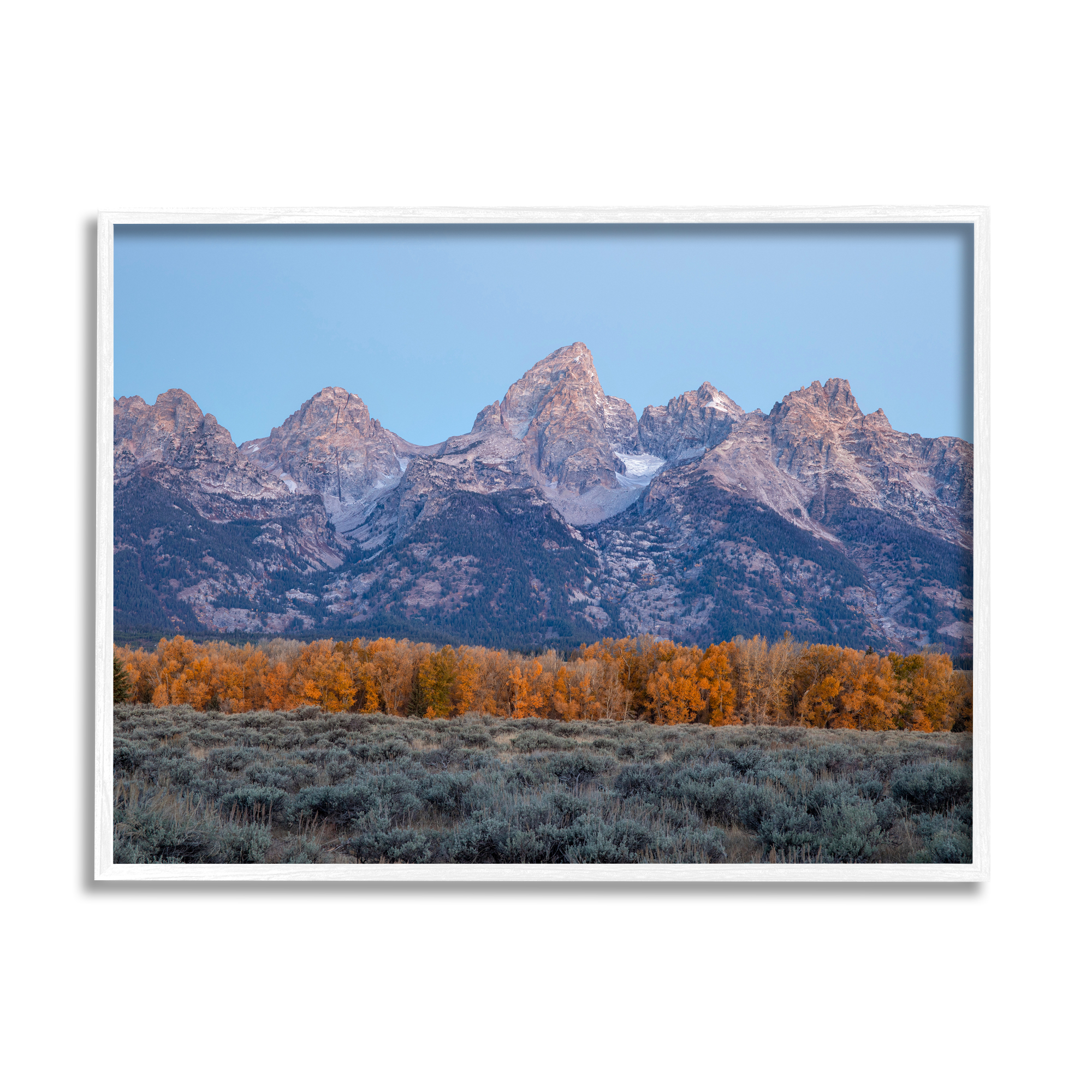Stupell Industries Mountain Peaks Scenery Landscape Photography White Framed Art Print Wall Art, 20 x 16