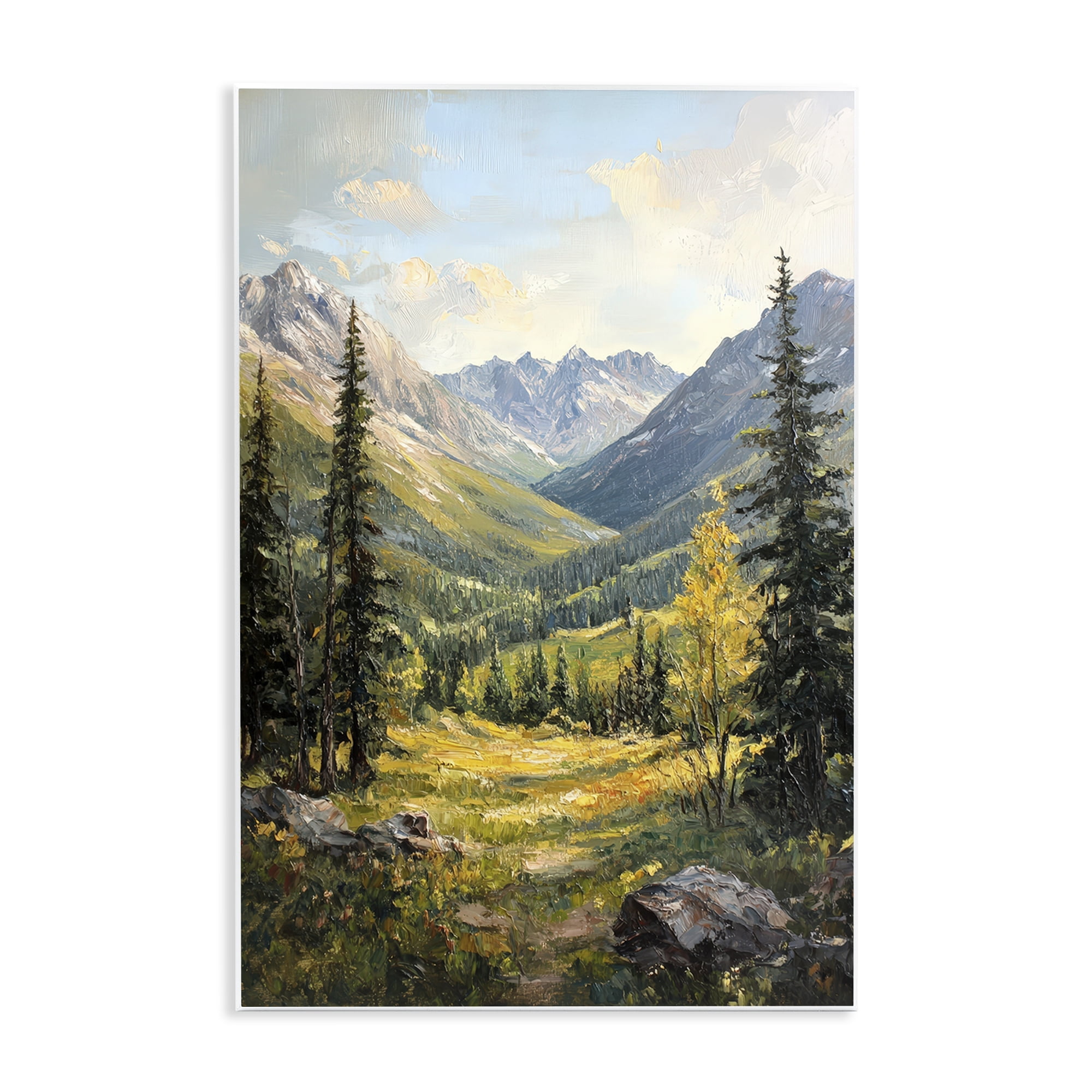Stupell Industries Mountain Refuge in Golden Valley Wall Plaque Art, design by Petal Prints Design