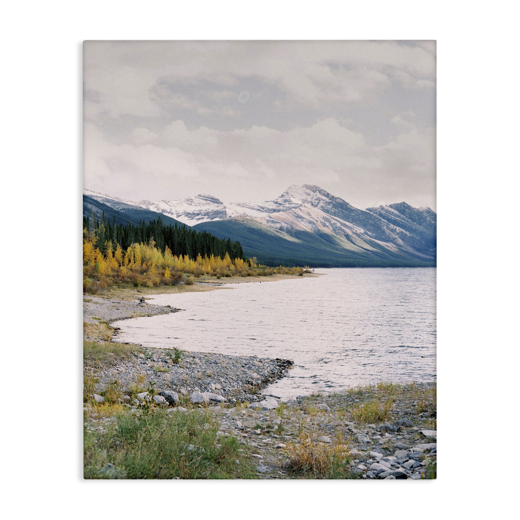 Stupell Industries Mountain Region Shore Landscape Photography Gallery Wrapped Canvas Art Print Wall Art, 24 x 30