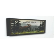 Stupell Industries Mountain Retreat Moose Animal Country Landscape Design Canvas Wall Art by Stephanie Workman Marrott
