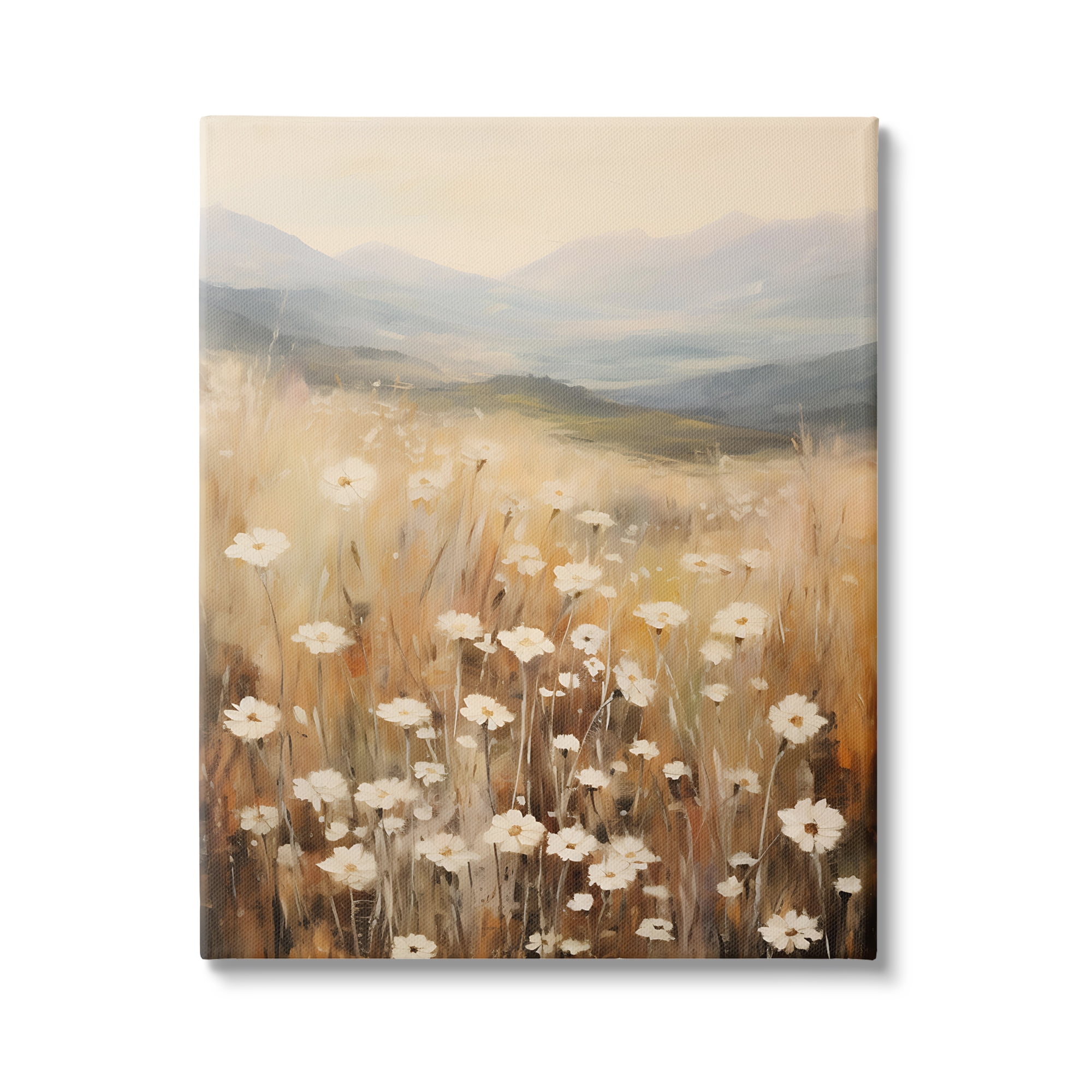 Stupell Industries Mountain Valley Meadow Botanical & Floral Painting Gallery Wrapped Canvas Art Print Wall Art, 24 x 30