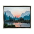 thumbnail image 1 of Stupell Industries Mountain Valley Tranquil Sunset Lake Reflection Painting Luster Gray Floating Framed Canvas Print Wall Art, Design by Ziwei Li, 1 of 5