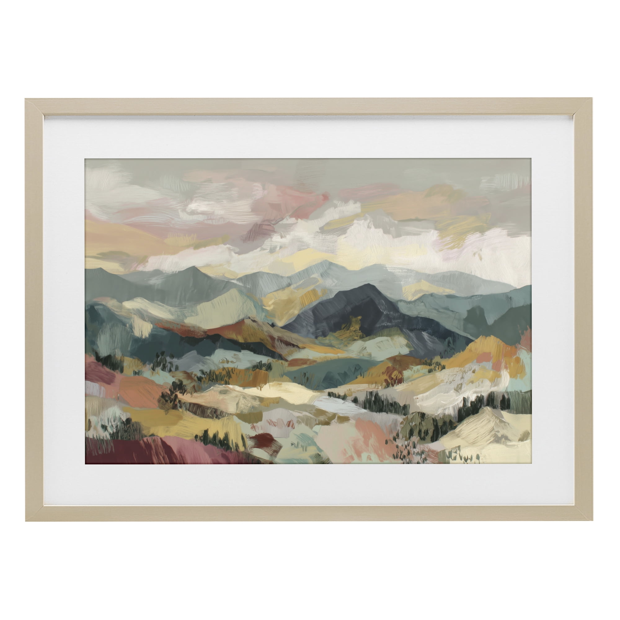 Stupell Industries Mountain Valley Vista Birch Framed Print Under Glass, design by Chromatic Storm Studio