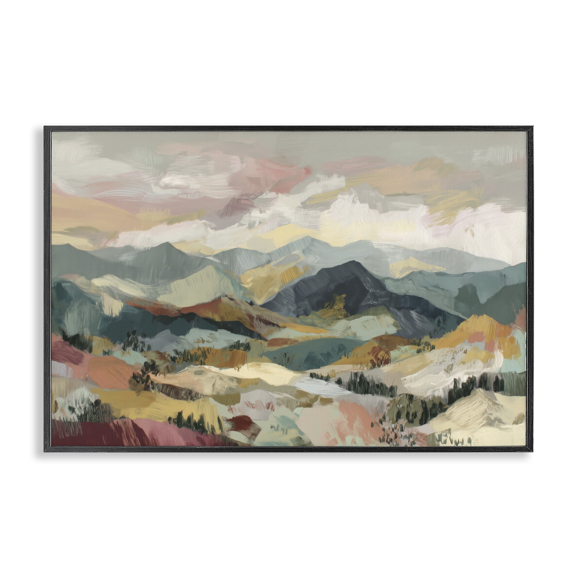 Stupell Industries Mountain Valley Vista Black Framed Giclee Art, design by Chromatic Storm Studio
