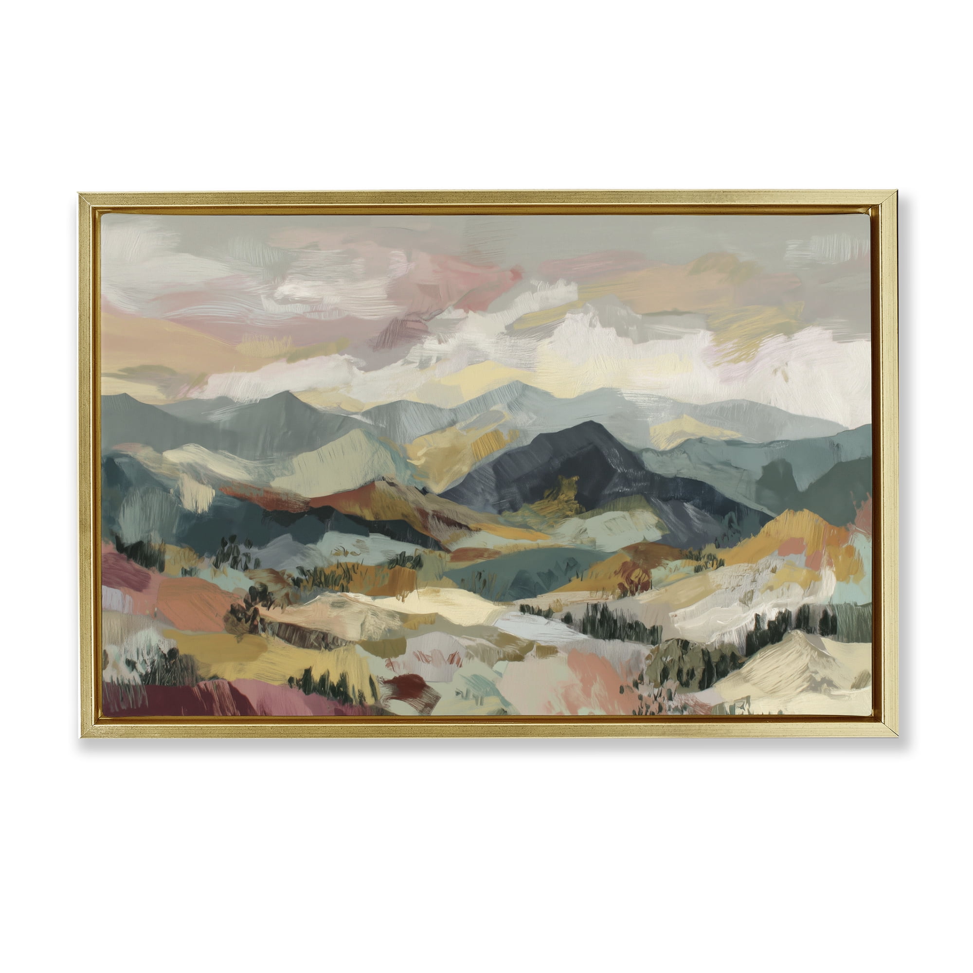 Stupell Industries Mountain Valley Vista Gold Framed Floater Canvas Wall Art, design by Chromatic Storm Studio