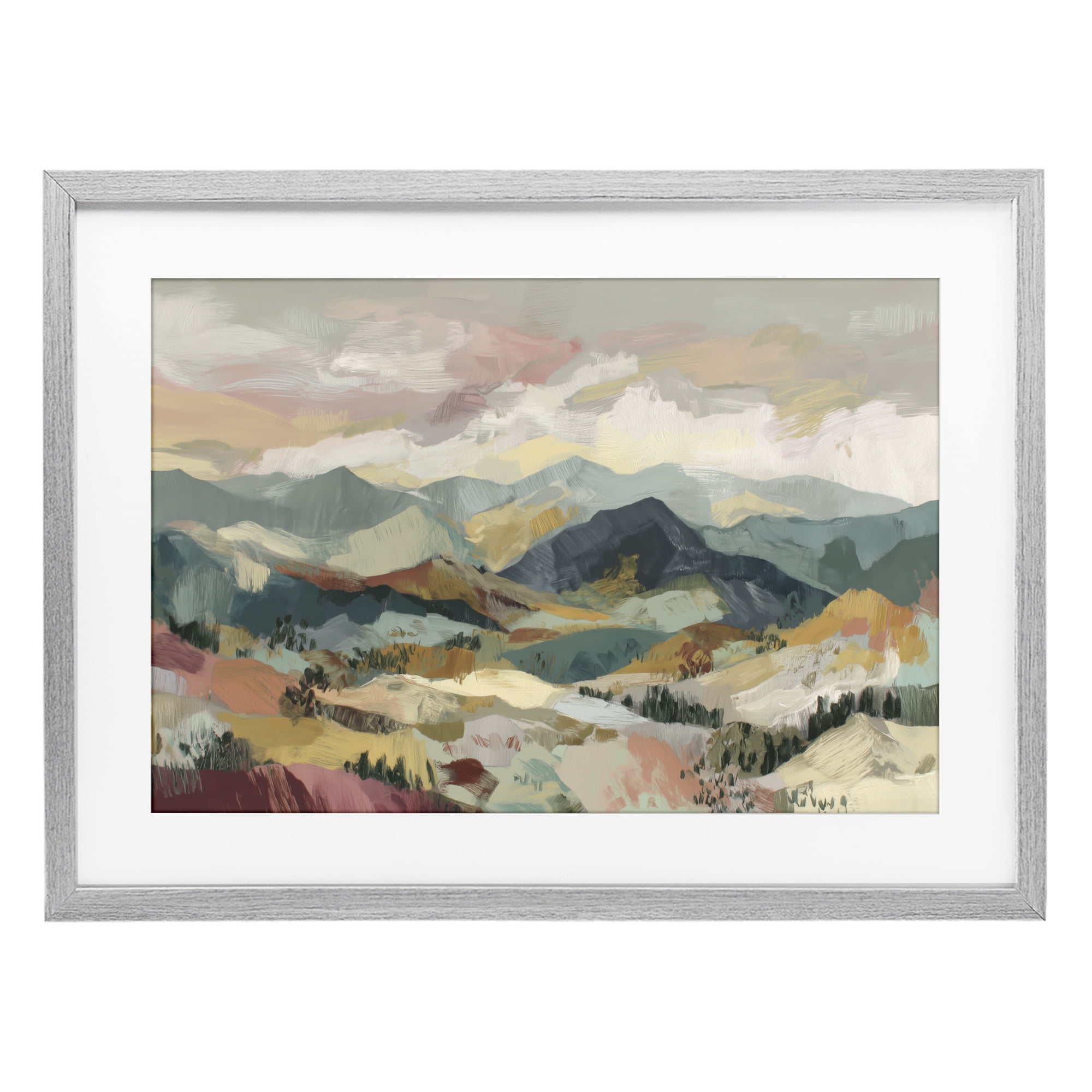 Stupell Industries Mountain Valley Vista Gray Framed Print Under Glass, design by Chromatic Storm Studio