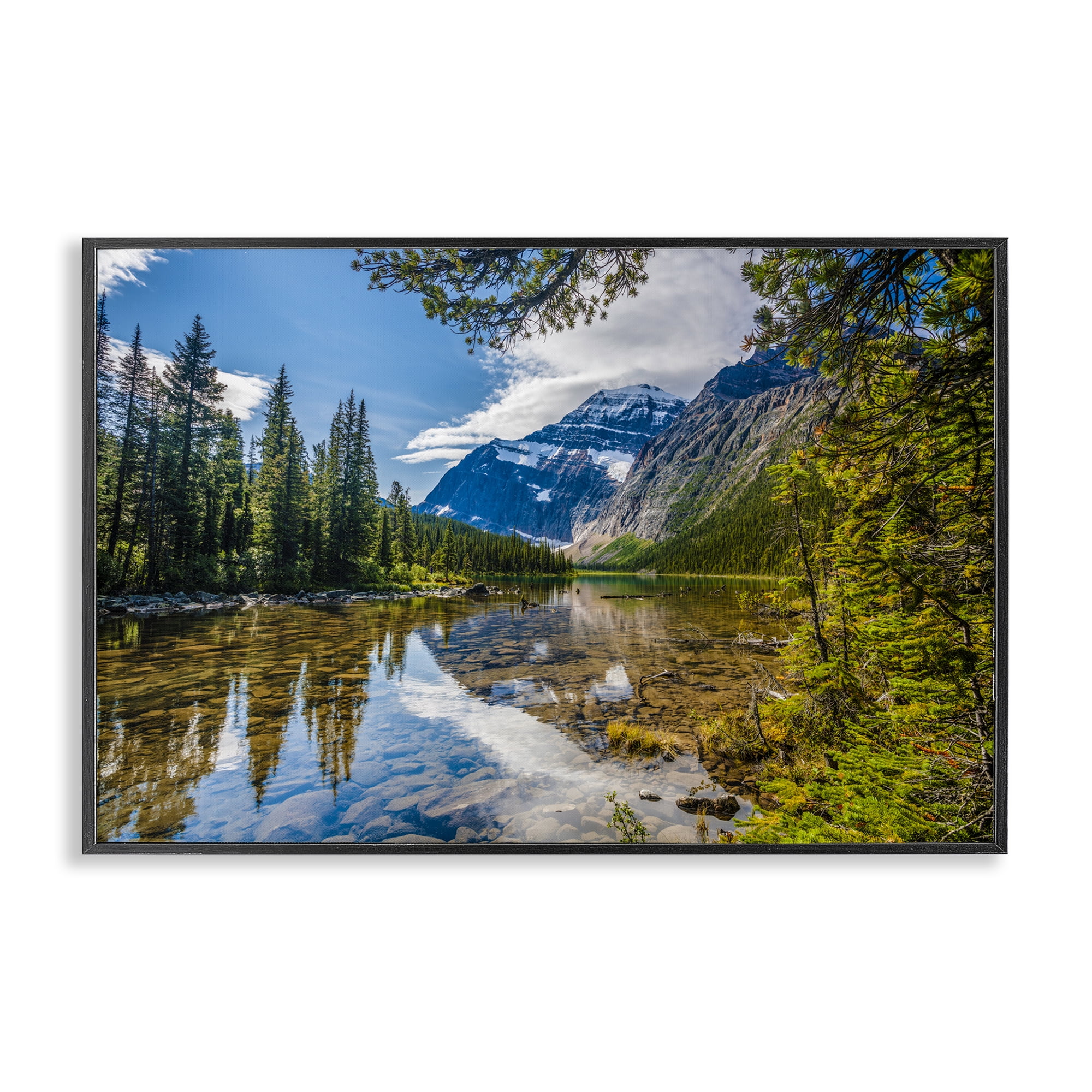 Stupell Industries Mountain Valley's Stream Landscape & Nature Photography Black Framed Art Print Wall Art, 30 x 20