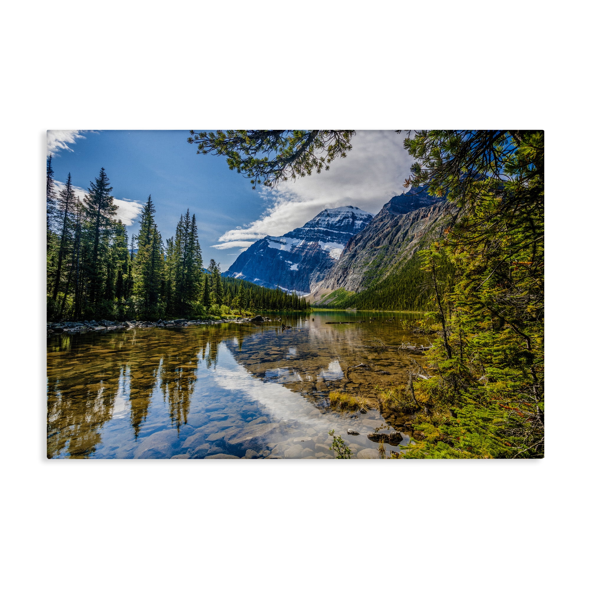 Stupell Industries Mountain Valley's Stream Landscape & Nature Photography Wrapped Canvas Art Print Wall Art, 24 x 16