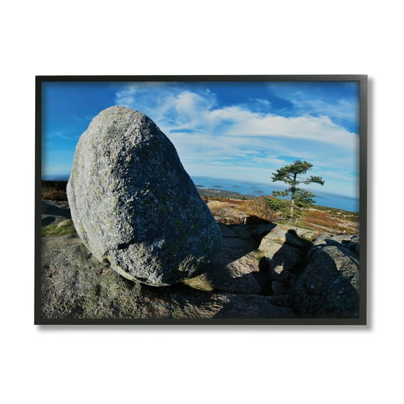 Stupell Industries Mountain View Landscape Nature Photography Black Framed Art Print Wall Art, 14 x 11